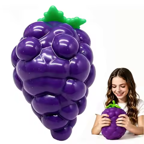 Giant Grape Squishy, Jumbo Big Cute Realistic Grape Stress Ball Soft Squishys Slow Rising Stress Bal