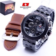 Jam tangan SWISS ARMY PRIA CHRONOGRAPH SA-6821-Jam tangan Original Quality Water Resistant 5ATM (50M