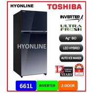 GR-RT835-WE-PGY(GG) - TOSHIBA 2 DOOR 661L INVERTER REFRIGERATOR | TOSHIBA FRIDGE | TOSHIBA PETI SEJU