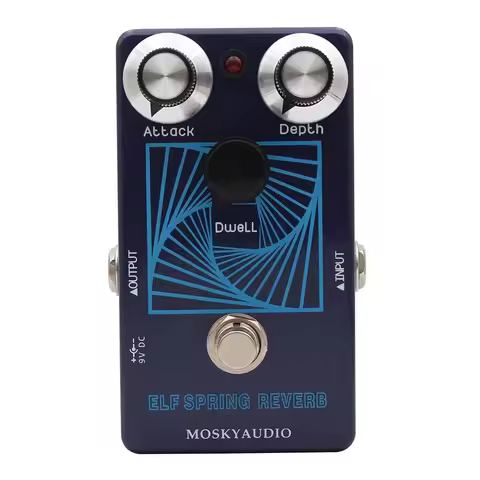 Mosky ELF Spring Reverb Effect Pedal,Vintage Voiced Reverb Guitar Pedal with Attack/Depth/Dwell Cont