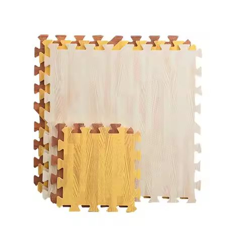Eva Foam Floor Mat Interlocking Puzzle Tile Wooden Grain Kids Playmat For Yoga Gym Kids Game Tiles B
