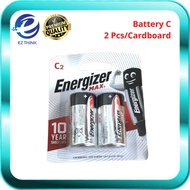 Energizer Max C2 Battery | Bateri Energizer Saiz C 1.5V Alkaline | Long Lasting Power Pack Original 