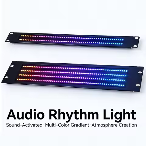 1U 2U Panel LED Indicator Stereo Sound Control Audio Music Voice Spectrum Electronic VU Meter Music 