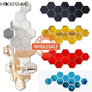[ Wholesale Prices ] DIY Home Decor Art Mirror 3D Mirror Wall Stickers Removable Wall Sticker Bedroom Home Decoration Wall Sticker Hexagon Acrylic Self Adhesive Mosaic Tiles Decals