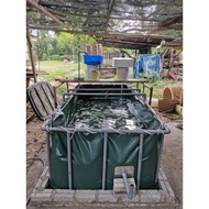 10'x5'x3' kaki Kolam Kanvas Ternak Udang & Ikan/Canvas Pond For Shrimp & Fish Free One Tank Connecto
