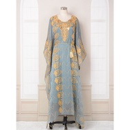 Moroccan Embroidered Sequin Long Sleeve Formal Skirt Dress - Women's Wear