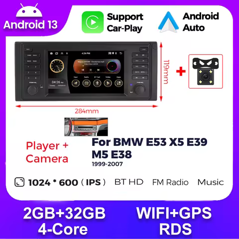 Navifly For BMW X5 E53 E39 E38 1996-2004 Car Radio Multimedia Player 7 Inch Android 13 Carplay GPS N