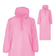 雙龍日系反光安全雨衣超輕套式雨衣 環保太空雨衣EVA(珊瑚粉)