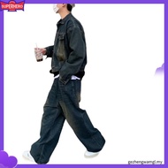 M-5XL American Vintage Baggy Jeans Men Casual Loose Wide Leg Plus Size Denim Pants