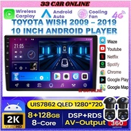 TOYOTA WISH 2009 - 2019 10'' (360 CAMERA 8GB RAM 128GB CARPLAY DSP 4G SIM Q-LED) 10'' OEM Plug & Pla