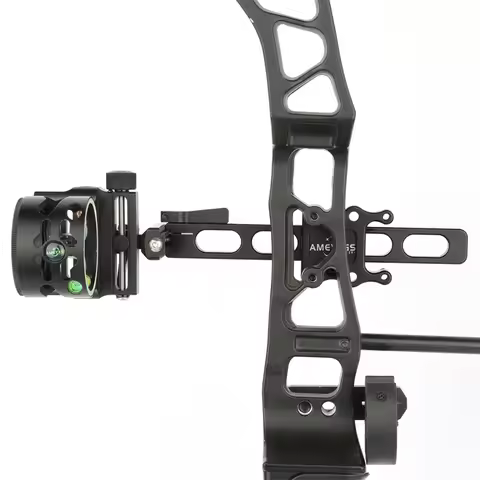 Archery Compound Bow Sight 0.019 Fiber with Sight Light Micro Adjustment Up Down Left Right Shooting