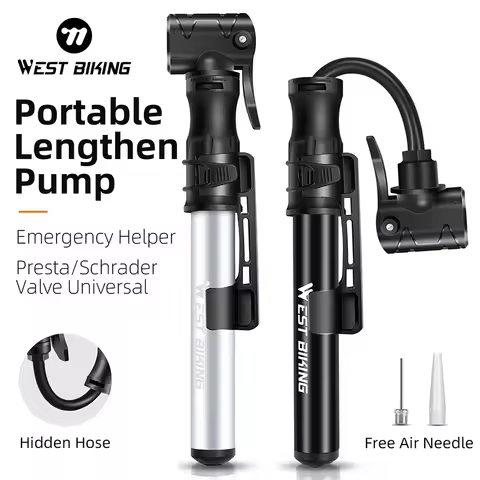 WEST BIKING Mini Bicycle Pump Cycling Hand Air Pump High Pressure Mtb Road Bike Tire Inflator Schrad