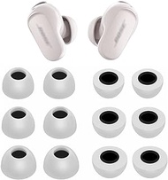 BLUEWALL Foam Ear Tips Compatible with Bose QuietComfort Earbuds II, S/M/L Sizes Fit in Case Soft Memory Foam Tip Replacement Eartips Foam Compatible with QuietComfort Earbuds ii 6 Pairs Gray