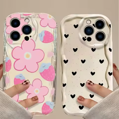 Cute Love Heart Strawberry Flower Case For Google Pixel 10 9 Pro XL9 8 7 Pro 5G Pixel 7A 8A Silicone