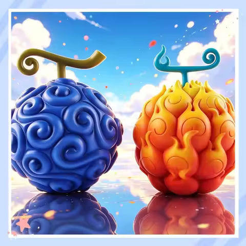 One Piece Devil Fruit Anime Figurine Gum Gum Fruit Desktop Computer Case Ornament Collectible Vinyl 