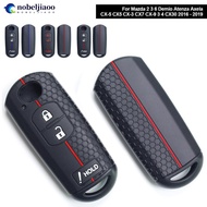 NOBELJIAOO 3/4Buttons Silicone Key Case Cover Protected Fob Accessories For Mazda 2 3 6 Demio Atenza