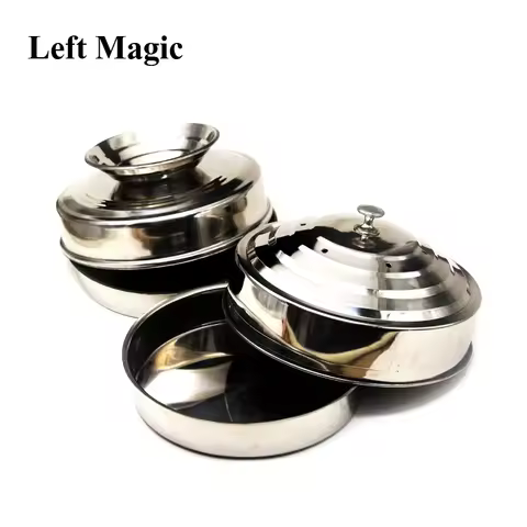 Fire Dove Pan Fire Dove Pan Double Load Magic Tricks Silver Double Layer Stage Magic Appearing Trick