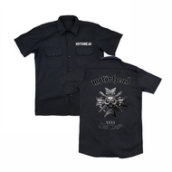 kemeja pendek PDH workshit hitam Motorhead