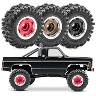 4PCS 1.0 Inch Metal Beadlock Wheel Rim & Rubber Tyre Set for 1/18 TRX4M 1/24 SCX24 AX24 FCX24 FMS Mi