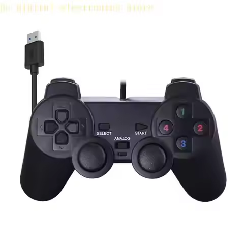2 Player USB Corded Game Controller Gamepad for PC Gaming with Plug and Play