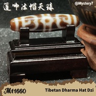 ✴️ Ready Stock ✴️ 西藏 "古法高油-起砂" 莲师法帽天珠 (M11660) Tibetan Dharma Hat Dzi Manik DZI