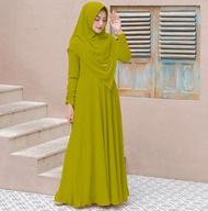 Mayra Set Syari Gamis Wanita Remaja Simpel Elegan Model Rempel Terbaru Plus Hijab Busui Friendly
