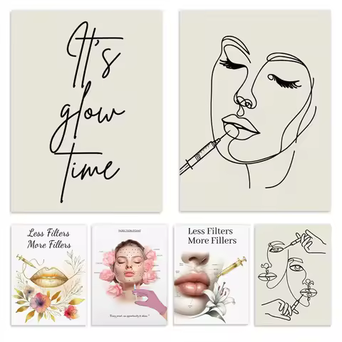 Botox injection points, lip medicine, facial aging process, spa center decoration, medical aesthetic
