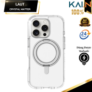 Ốp lưng trong suốt sạc từ tính dành cho iPhone 16 Promax/ 16 Pro LAUT Laut Crystal Matter có chân đế