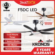 DEKA KRONOS F5DCLED 56 Inch 5 Blades 7 Speed Forward + Reverse DC Motor DEKA Ceiling Fan with Light Kipas Siling Syiling