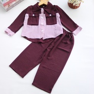 KATUN Lovisa Oneset I Koreanstyle Girls' Set Crinkle Mix Cotton Material 1-12 Years I Current Childr