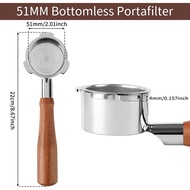 51mm Bottomless Portafilter for CM5418, 3 Ears Portafilter with 51mm Puck Screen Compatible for CASA