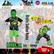 KATUN HIJAU Hulk Short Boy Character Suit Superhero Costume Giant Green Free Cotton Mask Y20