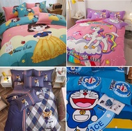 100% cotton Bedsheet Quilt cover 160cm 200cm 220cm Doraemon Princess Unicorn Bear