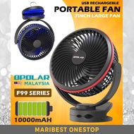 OPOLAR / SLENPET 7 Inch 10000mAh Portable Cooling Fan Mini Clip Table Fan Cooler USB Rechargeable Kipas Meja Khemah