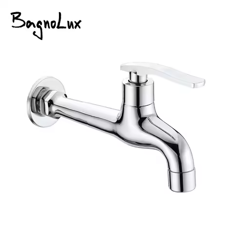 Chrome Copper single cold water tap long mops-4 old ordinary faucets MOP tub