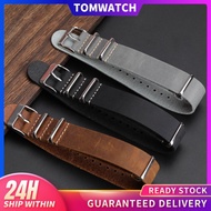 Handmade super soft NATO style leather strap 18 20 22MM suitable for DW watch Seiko first layer leather strap soft Tali jam