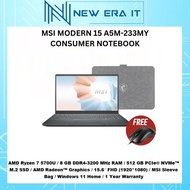 MSI MODERN 15 A5M-233MY CONSUMER NOTEBOOK(AMD Ryzen 7 5700U/8GB/512GB SSD/AMD Radeon™ Graphics/W11)