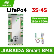 JIABAIDA Smart BMS 3S 4S 12V LiFePo4 Li-ion 250A 300A with Balance BT RS485 CAN Heat Series JBD BMS