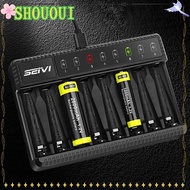 SHOUOUI Intelligent Battery Charger Universal Portable Rechargeable Fast Charging Dock for AA/AAA NiMH Rechargeable Batteries