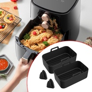 Moon Crystale 2x Silicone Air Fryer Liners Air Fryer Insert with Handles Easy to Clean Air Fryers Oven Accessories Baking Tray Basket Bowl