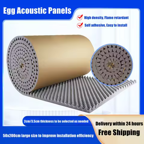 1Pack Self-adhesive Acoustic Foam Sound Insulation Panels High Density for Studio KTV Office 50x200x