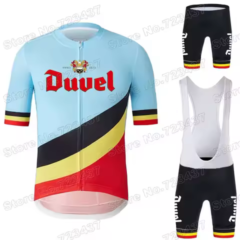 2025 Duvel Cycling Jersey Set Belgium Champion Cycling Clothing Men Road Bike Suit Beer Bicycle Shir