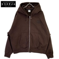 Nike x Stussy FJ9175-261 棕色水洗抓絨拉鍊連帽衫 深灰 L碼 [二手]