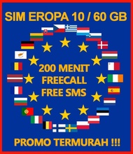 PROMO SimCard UK Inggris Sim Card EUROPE Kartu Eropa 40 GB 28 HARI