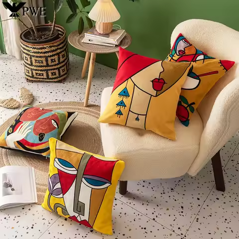Printed polyester Picasso graffiti art painting cushion cover cushion home decoration party car bedd