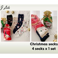 Christmas socks_X_Mas_santa socks_4 socks x 1 set_gift set