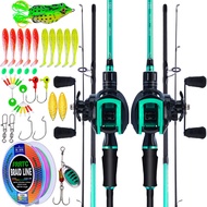 FRRTC Fishing Rod and Reel Set 165cm 180cm Casting Fishing Rod with Baitcasting Reel