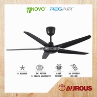 REGAIR INOVO V15 54'' CEILING FAN 5 BLADES WITH DC MOTOR 8+8 SPEED FORWARD REVERSE V15-MB