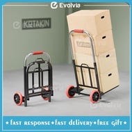 Folding Iron Trolley, Pull-Out Trolley, Aqua Gallon, Push-Out Cart, 80 90 100kg, Multipurpose Trolle