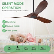 60 Inch Solid Wood Fan Lamp BLDC Motor Living Room Dining Room Bedroom Ceiling Fan